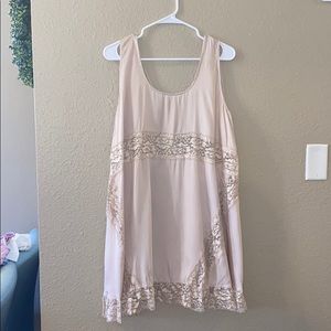 Taupe lace unlined dress